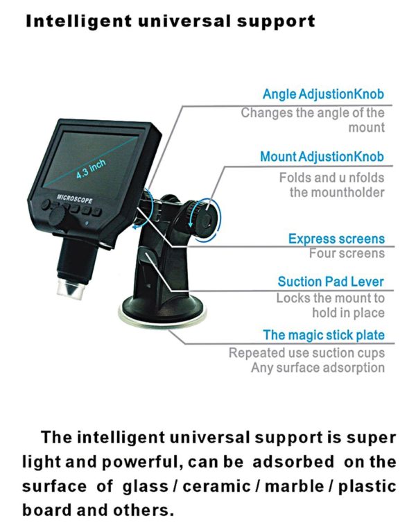 New Portable LCD Digital USB Microscope HD LED Display for Repair Phone Walkie Talkie - Image 2