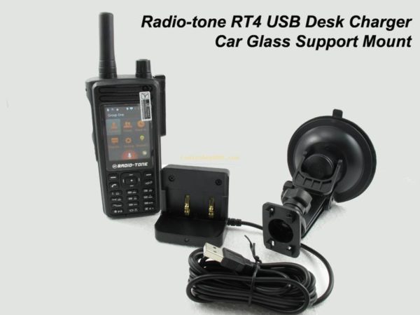 USB Desktop Dock Charger With Windglass Car Mount for Radio-Tone RT4 4G Phone - Image 4