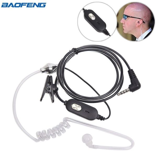 Security PTT Mic Air Acoustic Tube Headset for Baofeng T1 BF-T3 BF-T6 UV-3R Plus BFT1 Walkie Talkie