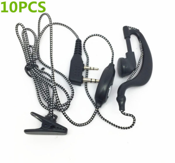 10pcs Walkie Talkie Earpieces Woven Wire for Baofeng 5R Wouxun KG-UVD1P TYT Kenwood Radios