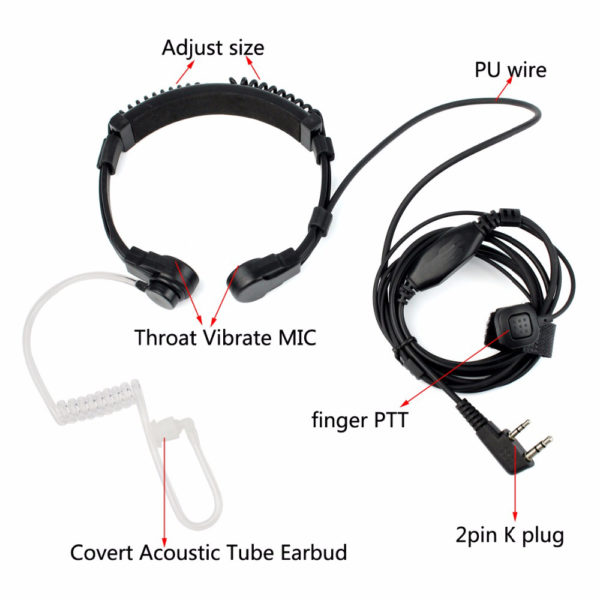 Flexible Throat Microphone Headset Walkie Talkie Headphone For Kenwood TYT Baofeng UV-5R UV5R Bf-888S RT5R H777 RT22