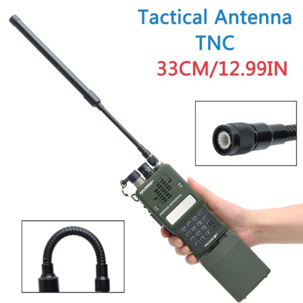 Walkie Talkie Gooseneck Tactical Antenna CS TNC Dual Band Foldable for Harris PRC152 PRC148 Kenwood TK378 Marantz
