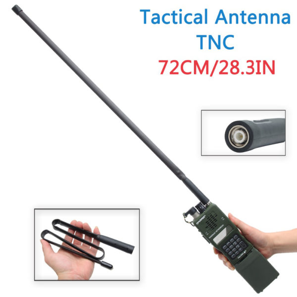 72CM CS Tactical Antenna TNC Connector Dual Band 144/430Mhz Foldable For Walkie Talkie Kenwood TK-378 Harris AN/PRC-152 148