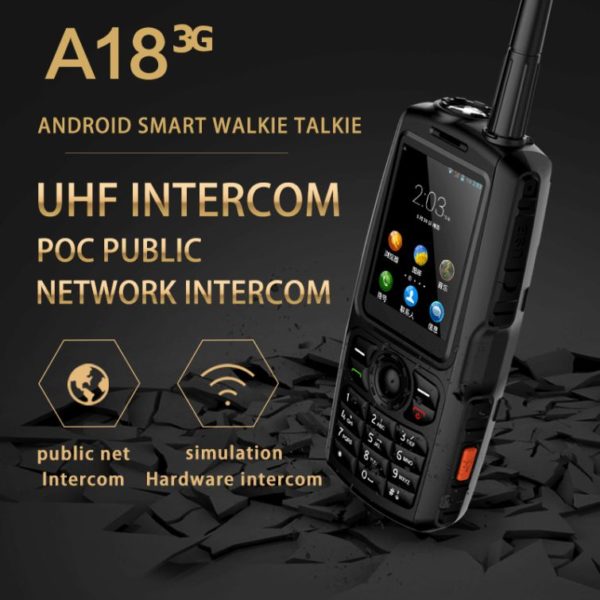 A18 IP67 Waterproof Zello Analog PTT Walkie Talkie Android 3G Smartphone Enhanced GSM WCDMA Antenna