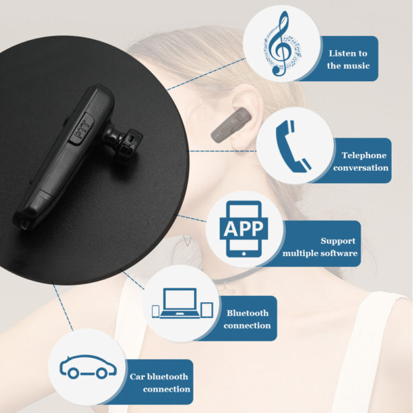 PTT Bluetooth Headset Wireless Headphone For KODIAK ESCHAT Zello App Android Support On ptt over cell phone (poc) app - Image 3