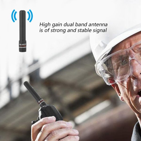 HH-S518+ SMA-M Male High Gain Stubby Antenna 10w Dual band 145/435MHz Two Way Radio Antenna for BAOFENG UV-3R UV-100 UV-200 TYT