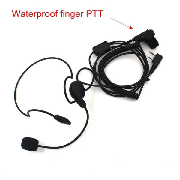 Advanced Unilateral Headphone Mic Finger PTT Neckband Earpiece Cycling Field Tactical Headset For Kenwood BAOFENG Radio - Image 2