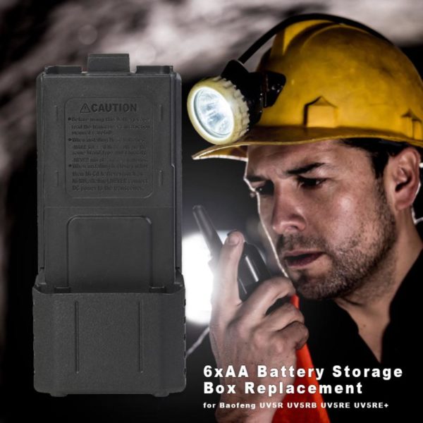 6xAA Battery Case Anti-corrosion Pack Shell Walkie Talkie Accessories for Baofeng Two Way Radio UV5R UV5RB UV5RE UV5RE+