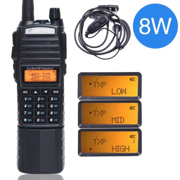 Baofeng UV-82 Amateur Walkie Talkie 8W 3800mAh Extended Battery Dual Band Radio Transceiver