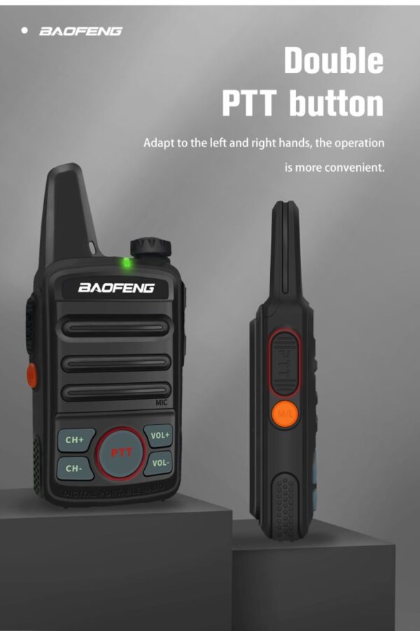 2020 Upgraded Dual PTT Baofeng BF-T99 Compact Mini Walkie Talkie 2pcs T99 Portable Intercom