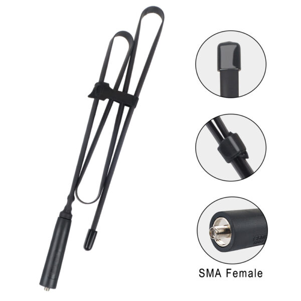 108CM Outdoor Flexible Walkie Talkie Antenna Portable Extend Radio Foldable SMA Female Dual Band 136/520MHz For Baofeng UV-5R/82 - Image 2
