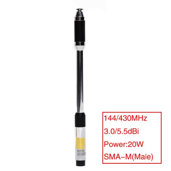 Harvest RH-770 Telescopic Antenna SMA-Male Dual Band 144/430MHz High Gain For TYT TH-UV8000D/E MD-380 MD-390 YAESU Walkie Talkie - Image 3