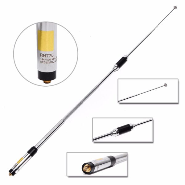 Harvest RH770 Dual Band 144/430MHz High Gain SMA-Female Telescopic Antenna For BAOFENG UV-5R UV-82 BF-888S WALKIE TALKIE RH-770