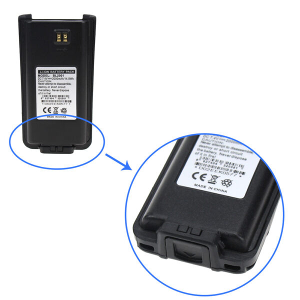 HYT TC610 TC620 Two Way Radio Replacement BL2001 Battery - Image 2
