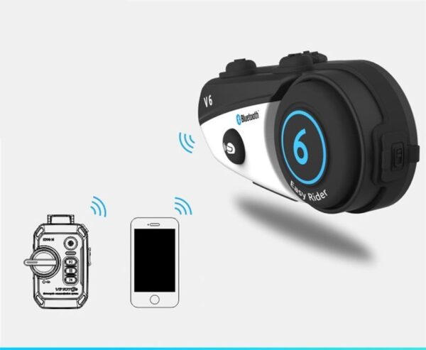 2PCS VIMOTO V6 Bluetooth Intercom Motorcycle Helmet Interphone Headset Waterproof Wireless Bluetooth Moto Headset Interphone - Image 2