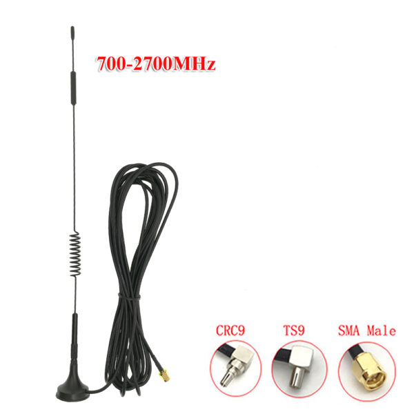 2G 3G 4G LTE magnetic antenna 700-2700MHz 12dBi TS9 SMA-male connector GSM external router antenna 5M