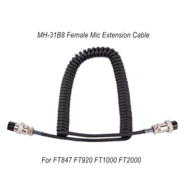 8-pin Microphone Converter Adapter Cable Extension Female to Female For Yaesu 2 Way Radios FT847 FT920 FT950 2000 FT1000 MH-31B8