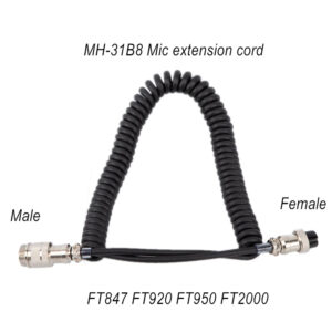 8-pin Microphone Converter Adapter Cable MH-31B8 Hand Mic Extension Cords Male to Female For Yaesu FT847 FT920 FT950 2000 Shortwave Radio FT1000