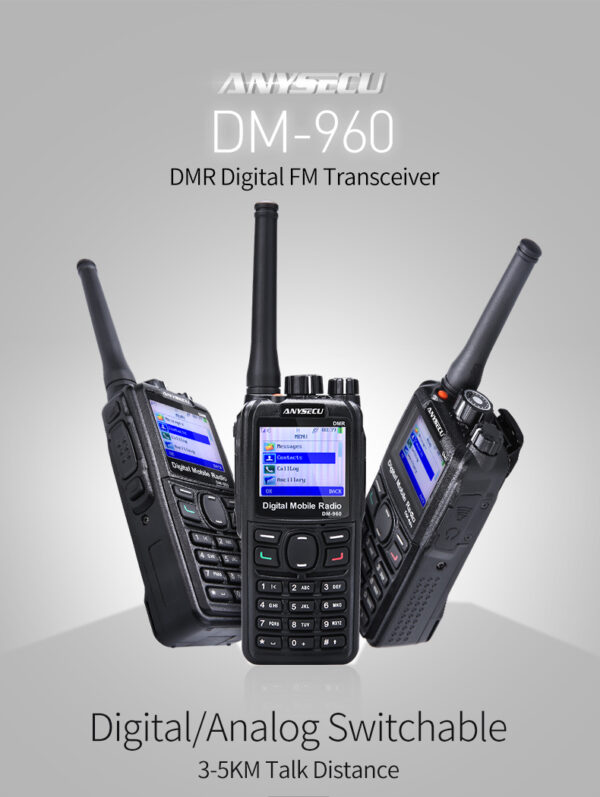 Anysecu DM960 DMR Digital Radio UHF 400-480MHz Walkie Talkie Compatible with MOTOTRBO Two Way Radio