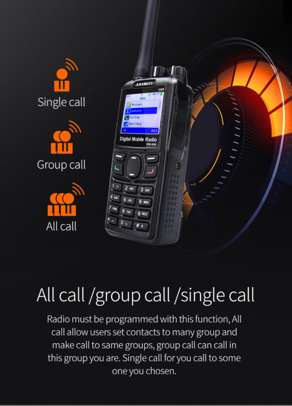 Anysecu DM960 DMR Digital Radio UHF 400-480MHz Walkie Talkie Compatible with MOTOTRBO Two Way Radio - Image 3