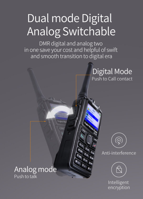 Anysecu DM960 DMR Digital Radio UHF 400-480MHz Walkie Talkie Compatible with MOTOTRBO Two Way Radio - Image 2