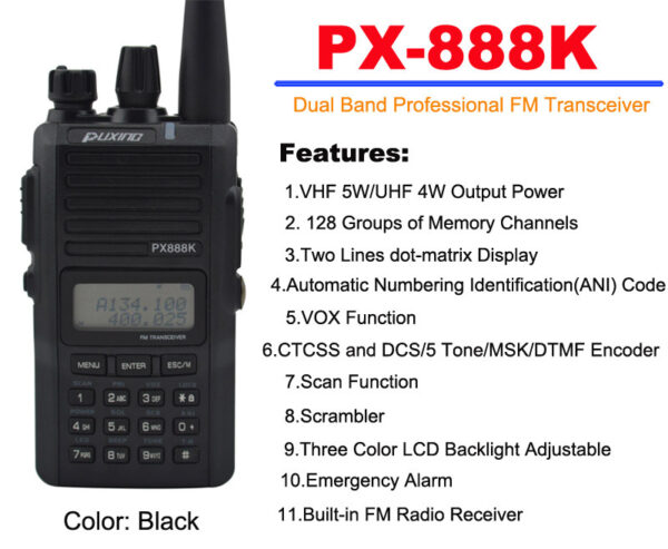 PUXING PX 888K Dual band Handheld Two Way Radio px-888k 136-174mhz and UHF 400-480mhz Transceiver Walkie Talkie PX888K
