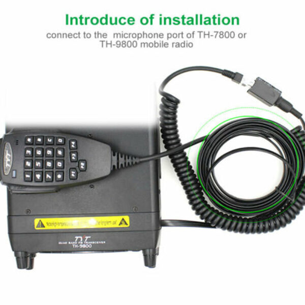 Upto 3 Meters Hand PTT Mic Extension Cords for TYT TH-7800 TH-9800 Mobile Car Tranceiver - Image 2
