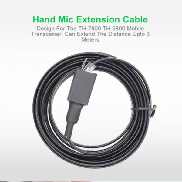 Upto 3 Meters Hand PTT Mic Extension Cords for TYT TH-7800 TH-9800 Mobile Car Tranceiver