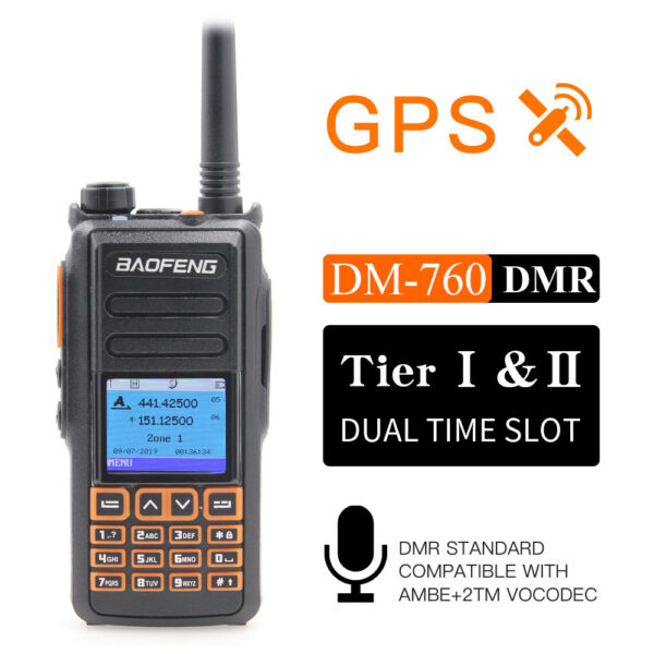 New BaoFeng DM-760 With GPS function Dual Band 136-174&400-470mhz DMR Digital Radio Tier 1&2 Dual Time Slot Walkie Talkie