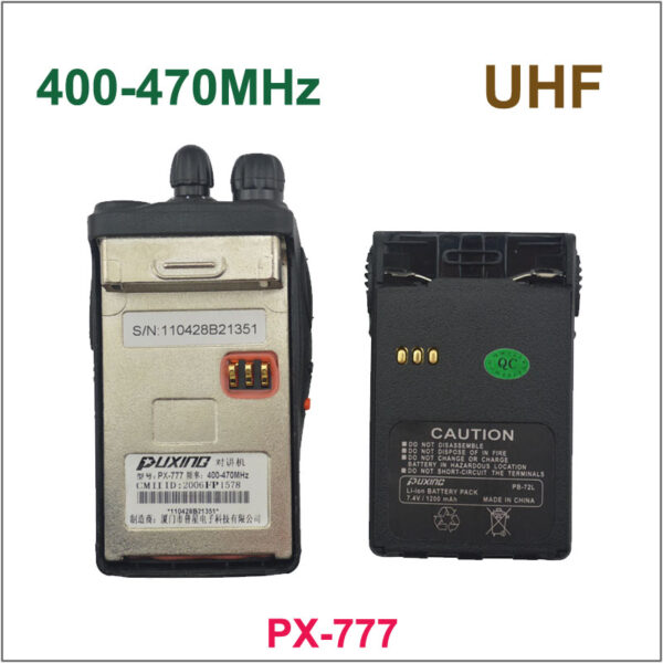 Classic Handheld Walkie Talkie Puxing PX777 UHF Onsale - Image 4