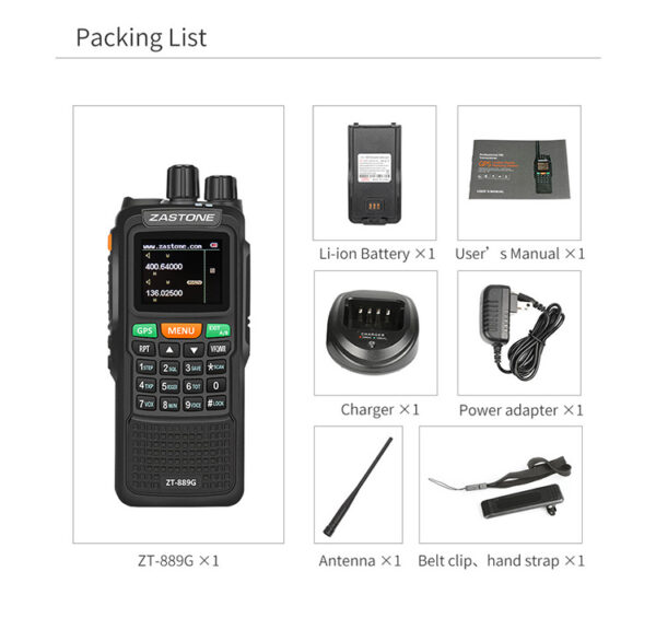 ZASTONE ZT-889G GPS Walkie Talkie 10W 3000mAh 999CH VHF/UHF 400-520/134-174MHz Ham CB Radio HF Transceiver for Explore Hunting - Image 5