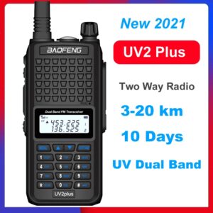 Upgraded Baofeng UV2Plus Waterproof Walkie Talkie Long Range 5-20km Dual Band Ham CB radio station