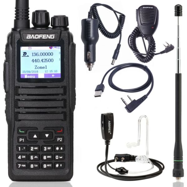 Baofeng DM-1701 DMR Radio plus Speaker Microphone Car Charger Programming Cable Security Headset High Gain Antenna - Image 4
