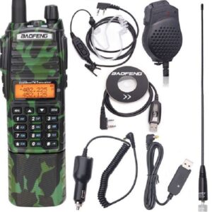 Baofeng UV-82 Walkie Talkie 3800mAh Battery Car Charger Speaker Microphone Programming Cable Security Headset USB Charger High Gain Antenna