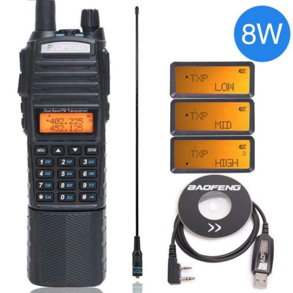 Baofeng UV-82 Walkie Talkie 3800mAh Battery Car Charger Speaker Microphone Programming Cable Security Headset USB Charger High Gain Antenna - Image 4