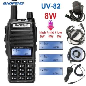 8W Walkie Talkie Radio Transceiver BAOFENG UV 82 Dual PTT Radio Station VHF UHF Ham CB Radio Scanner Transmitter UV82 UV-82