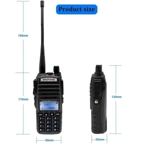 8W Walkie Talkie Radio Transceiver BAOFENG UV 82 Dual PTT Radio Station VHF UHF Ham CB Radio Scanner Transmitter UV82 UV-82 - Image 2