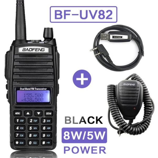 Free Original Baofeng Speaker Microphone Baofeng Programming Cable Baofeng UV-82 Dual PTT Handheld Walkie Talkie Free Shipping