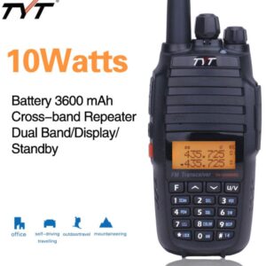 TYT TH-UV8000D 10W Cross-band Repeater Dual Band 3600mAh Battery 10km Transceiver with Speaker Microphone Car Charger Programming Cable Security Headset High Gain Antenna