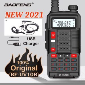 Lastest Baofeng BF-UV10R Long Range 10W 128CH Dual Band Free Headset Handheld Walkie Talkie Ham CB Radio