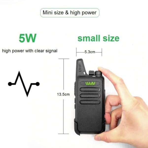 2pcs WLN KD-C1 Ham Slim Mini Radio Handheld 2 Way Radio HF Transceiver USB Charging KD-C1 uhf Walkie-Talkie - Image 2