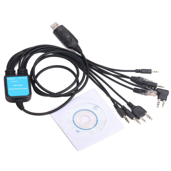 8 in 1 Computer USB Programming Cable CD For Kenwood Baofeng Motorola Yaesu Icom HYT Walkie Talkie Car Mobile Radio