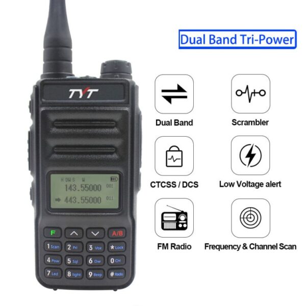 TYT TH-UV88 Ham Radio with Speaker Microphone Programming Cable Car Charger PTT Headset - Image 3