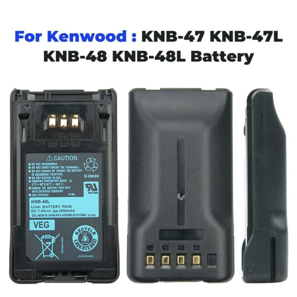 Kenwood NX-200 NX-300 TK-5320 Radio Battery Replacement 2600mAh KNB-48L KNB-47L Li-ion Battery - Image 3