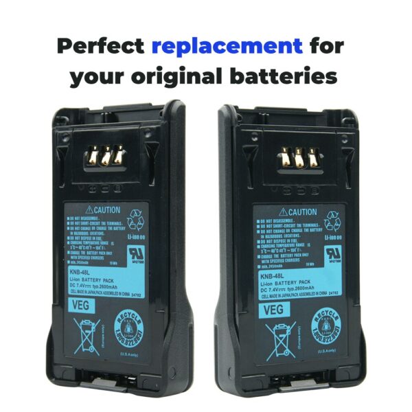 Kenwood NX-200 NX-300 TK-5320 Radio Battery Replacement 2600mAh KNB-48L KNB-47L Li-ion Battery - Image 6