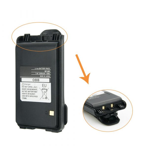 2pcs BP-265 2200mAh Li-Ion Battery for ICOM IC-F3001 IC-F4001 Two Way Radio with Belt Clip - Image 3