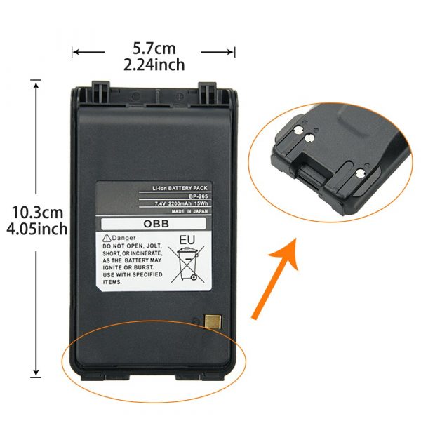 2pcs BP-265 2200mAh Li-Ion Battery for ICOM IC-F3001 IC-F4001 Two Way Radio with Belt Clip - Image 4