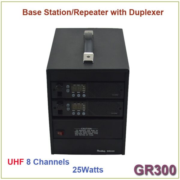 Brand New GR300 Two-way Radio Walkie Talkie Base Station/ Repeater UHF 403-470MHz 25Watts 8 Channels with Duplexer