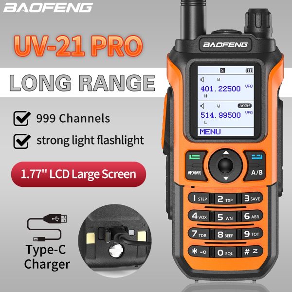 Baofeng UV-21 Pro Professional Powerful Walkie Talkie 50KM Long Range Dual Band Two Way Radios
