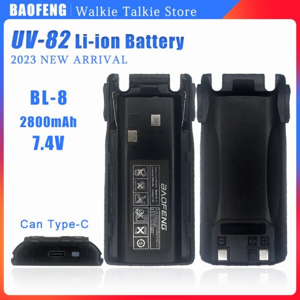 Baofeng UV82 Series Battery BL-8 Type-C for UV-82HP UV-8D UV-89 UV-82HX UV82 Plus etc